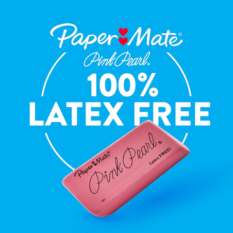Paper Mate Erasers, Pink Pearl, 12 Count - Latex Free and Smudge Resistant, Back to School, Teacher Supplies