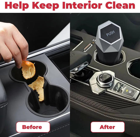 BFXM Car Trash Can Small Trash Bin with Lid, Car Accessories for Women