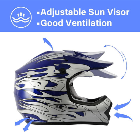 XFMT Youth Dirt Bike Helmet DOT Approved Kids Full Face Motocross Helmets