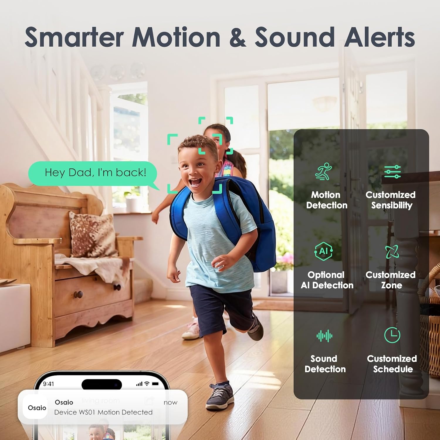 YOTON Indoor Security Camera for Baby Monitor, Home & Pets, 2.4GHz Wi-Fi