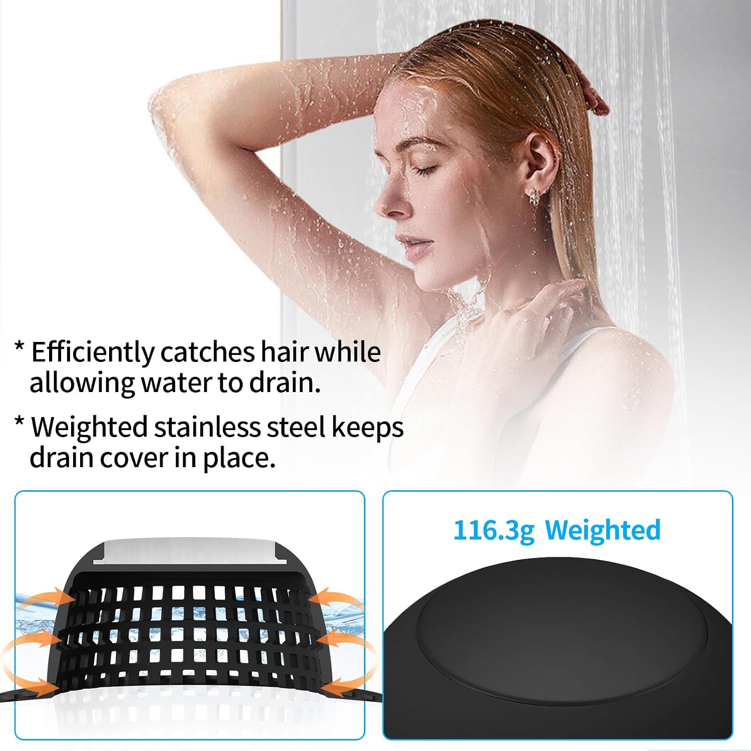 Aluvor Shower Drain Hair Catcher Bathtub Drain Cover Sink Drain Protector