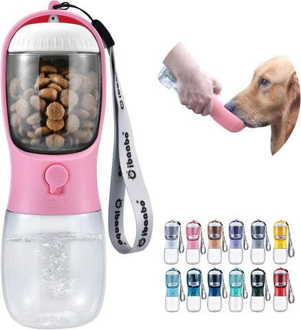 Cibaabo Dog Water Bottle Portable with Food Container & Filter for Travel