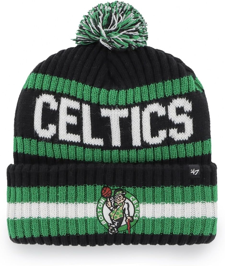 47 NHL Unisex-Adult Team Color Officially Licensed Primary Logo Bering Sport Knit Cuffed Pom Beanie Cold Weather Hat