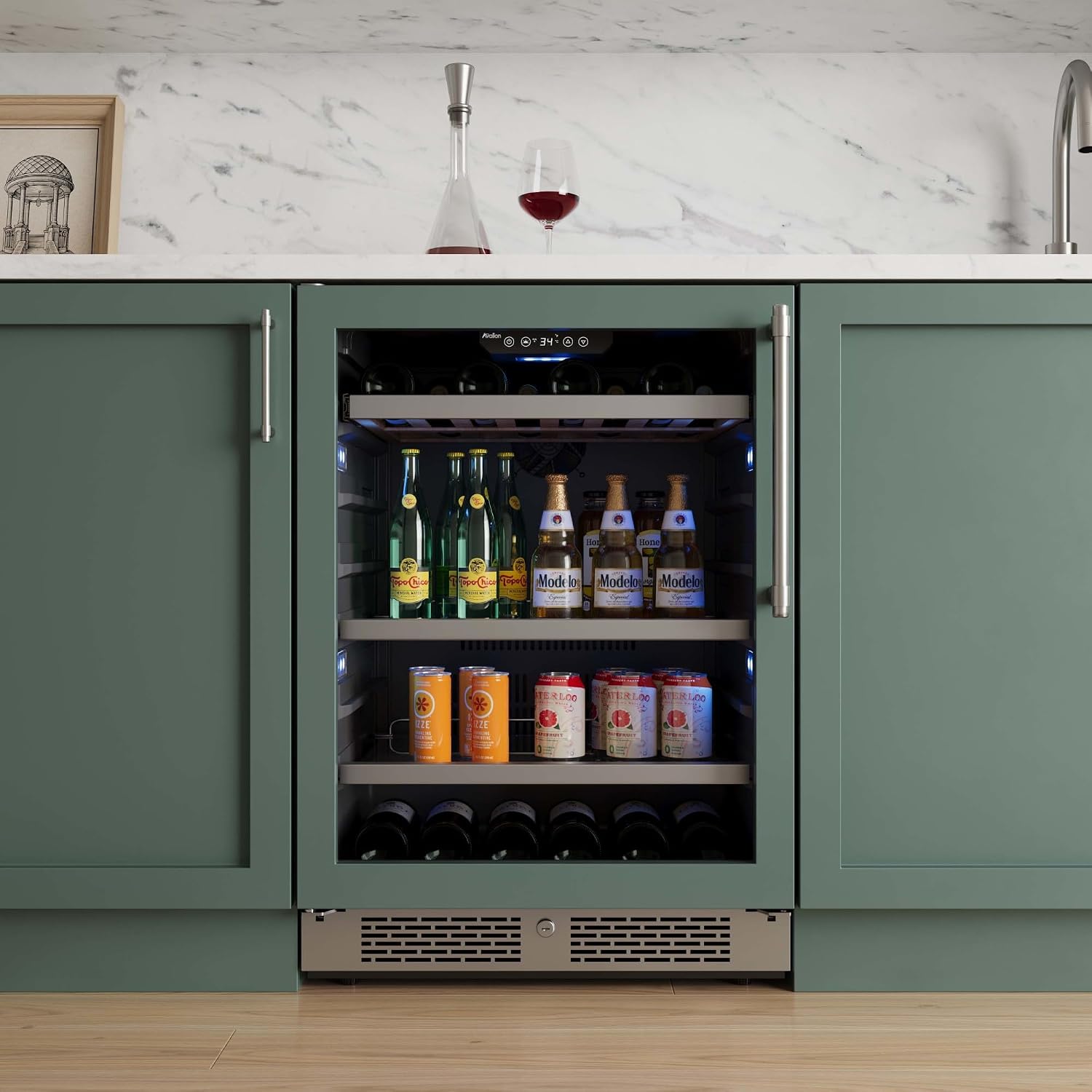 Avallon 24 Inch 14 Bottle 82 Can Built-In Wine and Beverage Cooler