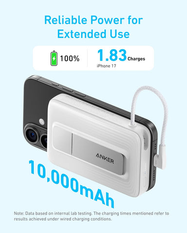 Anker Zolo Magnetic Power Bank, 10,000mAh Wireless Portable Charger