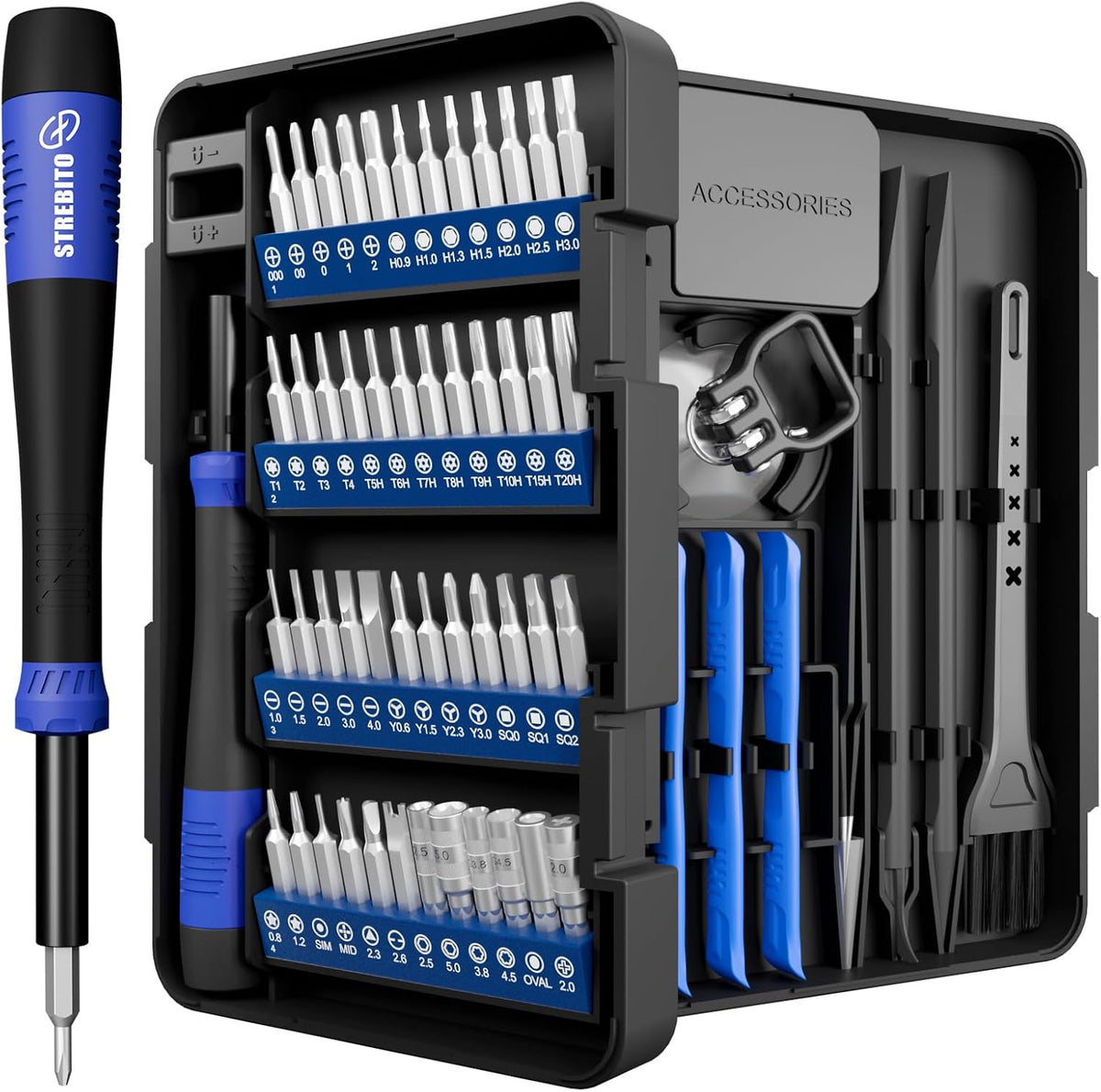 STREBITO Precision Screwdriver Set 64-piece with Torx, Triwing, Gamebit