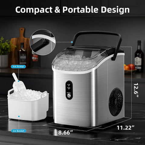 Antarctic Star Nugget Ice Maker Countertop with Soft Chewable Ice