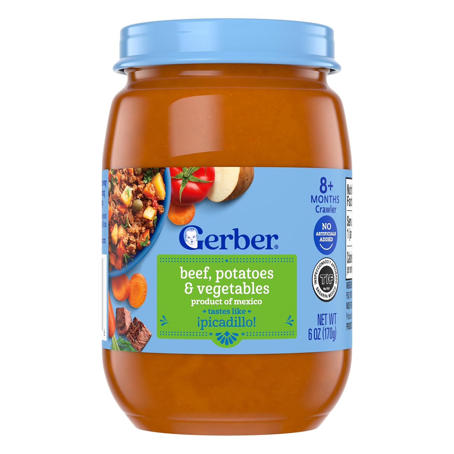 Gerber Stage 3 Beef, Potatoes, Vegetables Baby Food, 6 Oz, 12 Pack