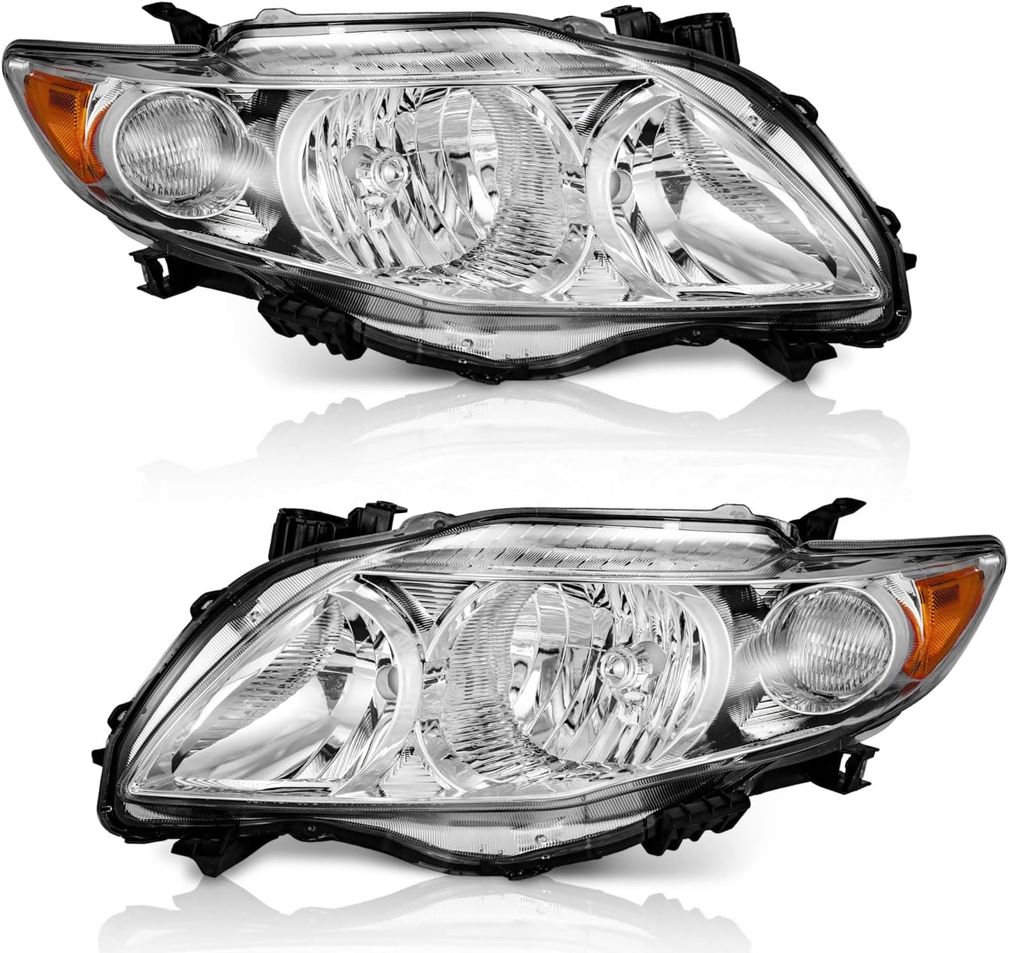 WEELMOTO Headlights Assembly for 2009-2010 Toyota Corolla S/LE/XLE
