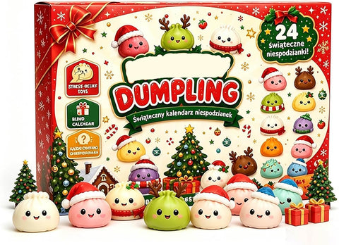 Christmas Squishies Advent Calendar 2026, 24 Days Dumpling Squishies Toys Countdown Calendar, Christmas Decor Jumbo Mini Glitter Squishie Squeezy Toys