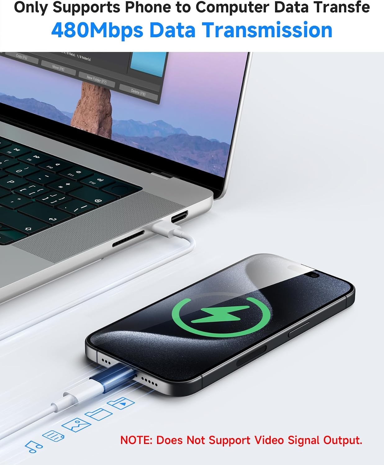 MFi Certified USB C to Lightning Adapter 2-Pack