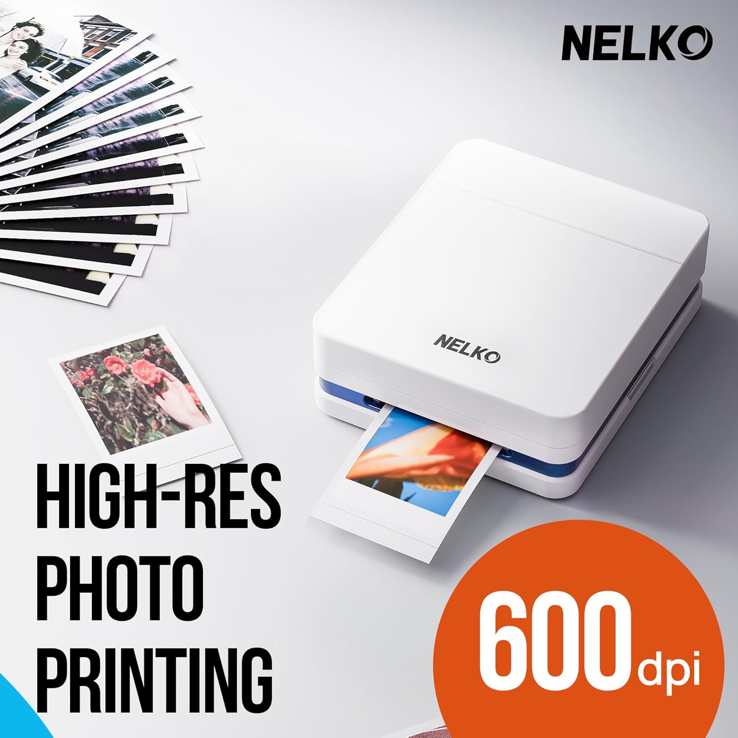 Nelko PP01 Photo Printer, 2x3 Portable Photo Printer, Mini Printer, White