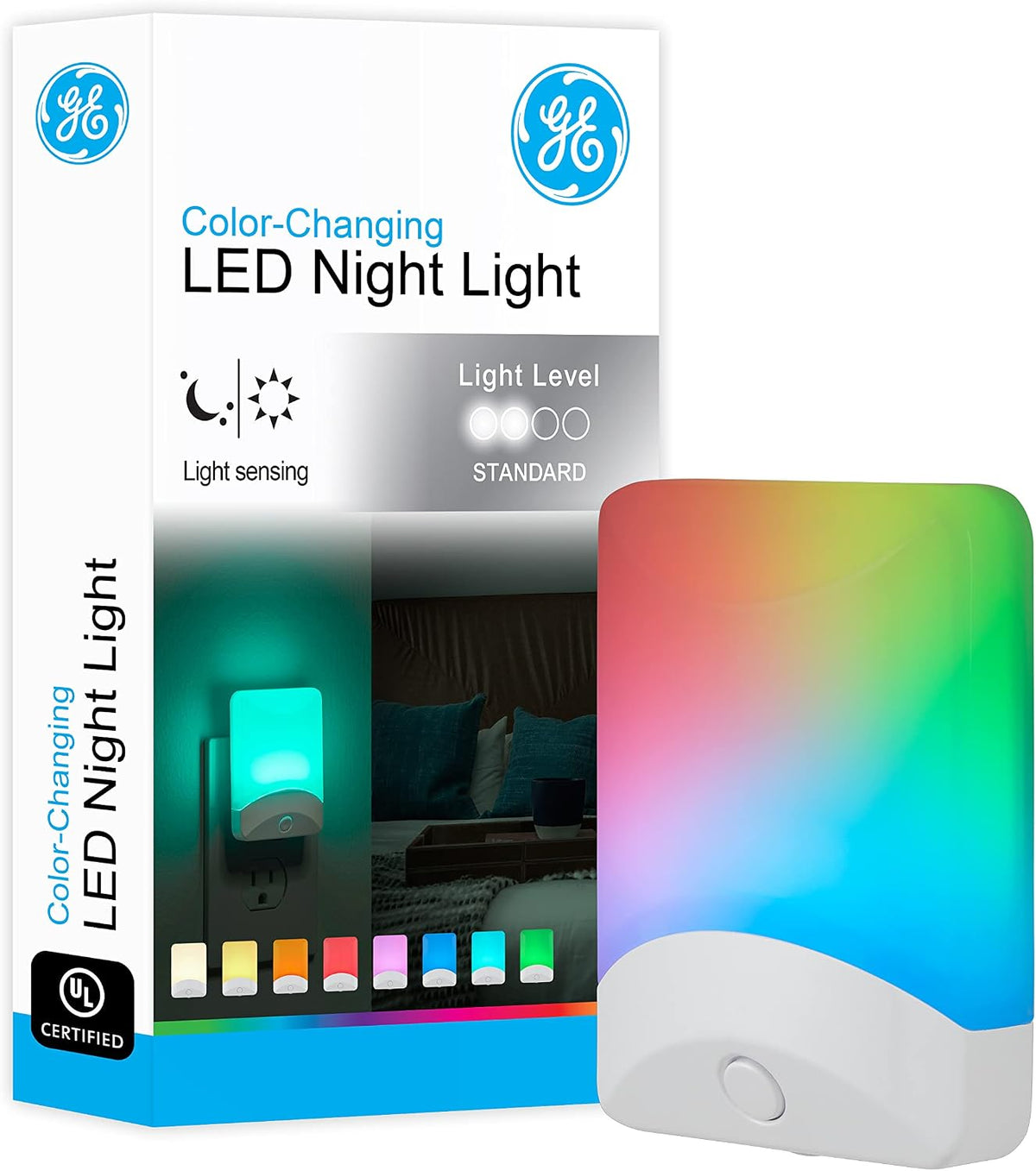 GE Plug in Color Changing Night Light with Dusk to Dawn Sensor