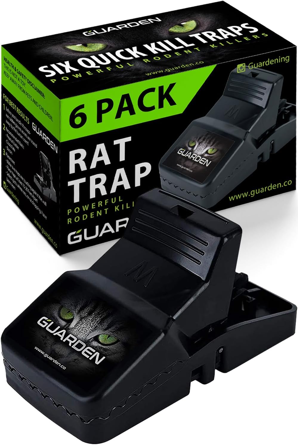Rat Trap Six Pack - Powerful Reusable Traps for a Quick Kill Indoor or Out
