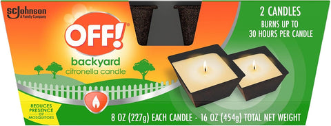 OFF! Backyard Citronella Outdoor Candle, 8 oz (2-Pack)