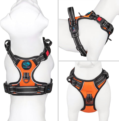 PHOEPET Reflective Dog Harness Large Breed Adjustable No Pull Vest