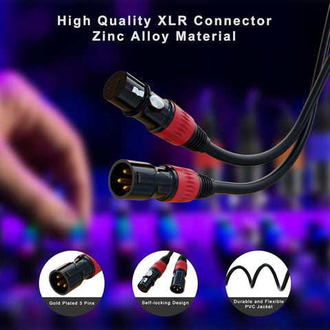 XLR Cables 50FT 10Packs, XLR Microphone Cable Male to Female