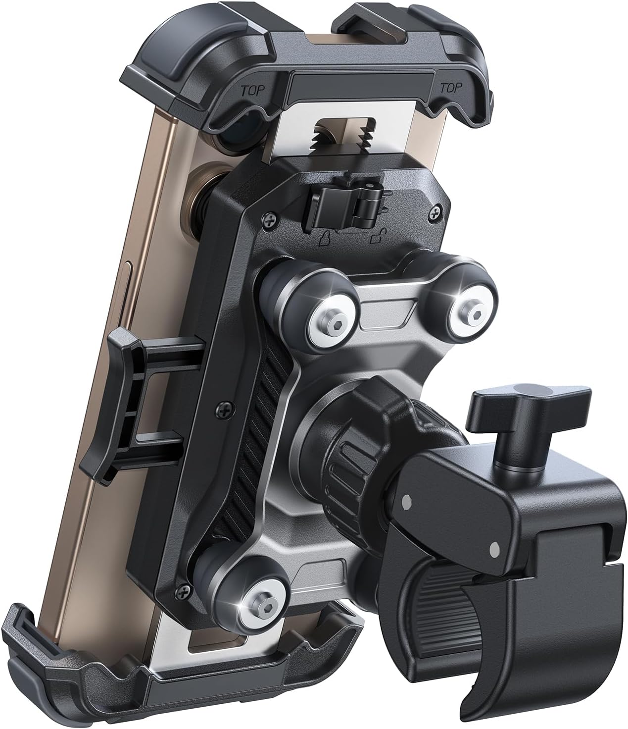 JOYROOM Motorcycle Phone Mount Holder - [Dual Vibration Dampener] 150mph Anti-Shock Phone Holder for Motorcycle [Upgrade Handlebar Clamp] - Bicycle Bike Phone Holder Mount for 4.7-7" Cell Phones