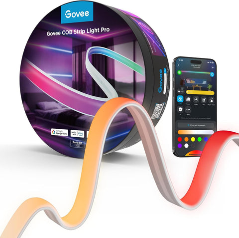 Govee 9.8ft COB LED Strip Light Pro, RGBICW Light with Warm White, WiFi