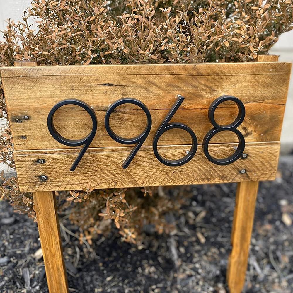 5" Stainless Steel Floating House Number, Metal Modern House Numbers (6)