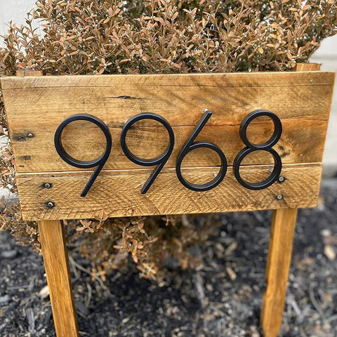 5" Stainless Steel Floating House Number, Metal Modern House Numbers (6)