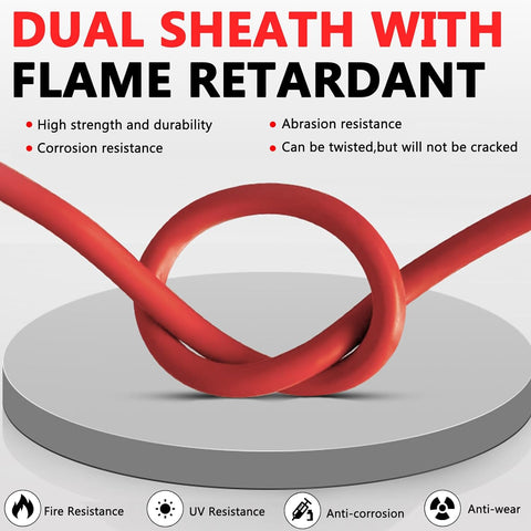 Vansdon 2x10 Feet Solar Panel Extension Cable, 10AWG Solar Cable, Solar Panel Cable with Female and Male Waterproof Connectors for RV, Photovoltaic Systems (10FT Red + 10FT Black)