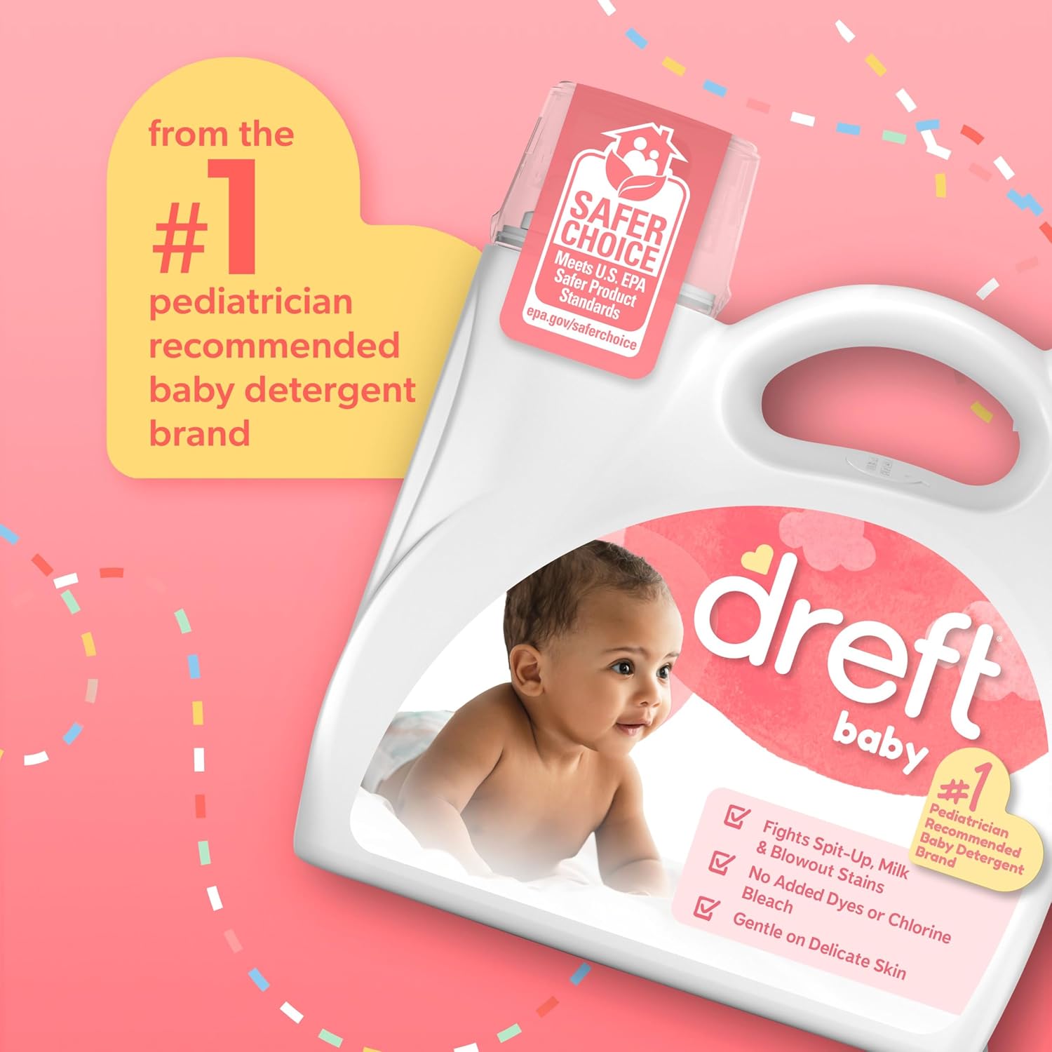 Dreft Baby Liquid Laundry Detergent, Gentle on Sensitive Skin Laundry Soap, 150 fl oz, 114 Loads (Packaging May Vary)