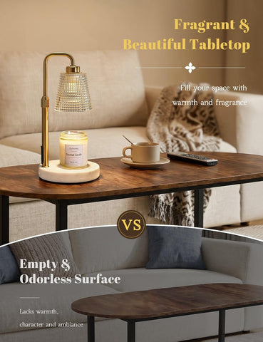 Marble Candle Warmer Lamp with Timer, Birthday Gifts for Women, Room Decor