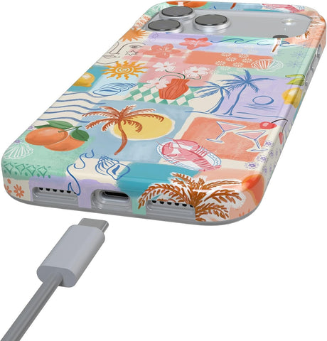 Casely iPhone 17 Pro Max Case | Tropical Heat | Beachy Collage | Compatible with MagSafe | Classic Ultra Slim Design