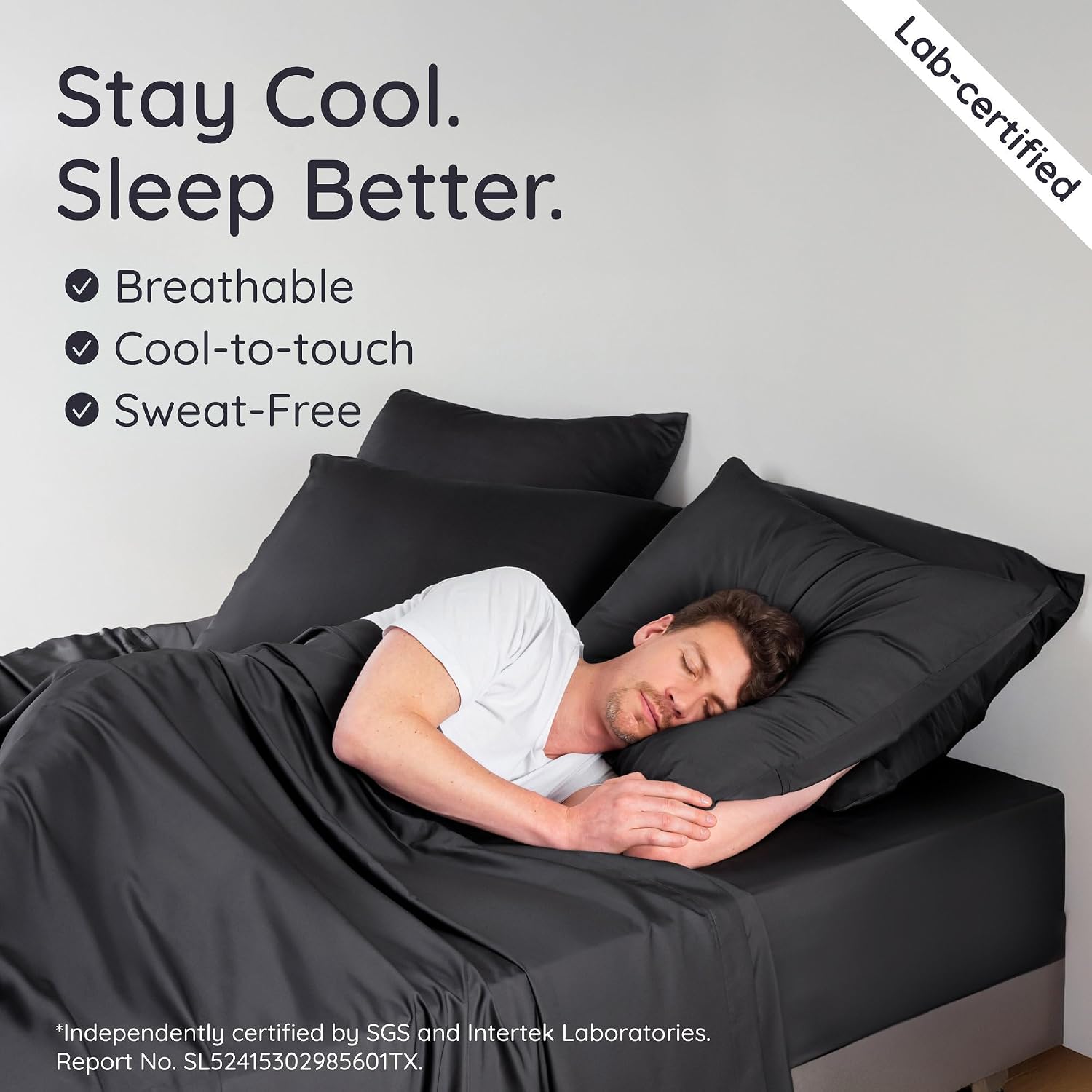 Bambaw 100% Viscose Derived from Bamboo Sheet Set Twin – 4-Piece Twin Sheets Set, Cooling, Soft & Breathable, Deep Pocket Fits Up to 15" Mattresses with Elastic Corner Straps (Black)