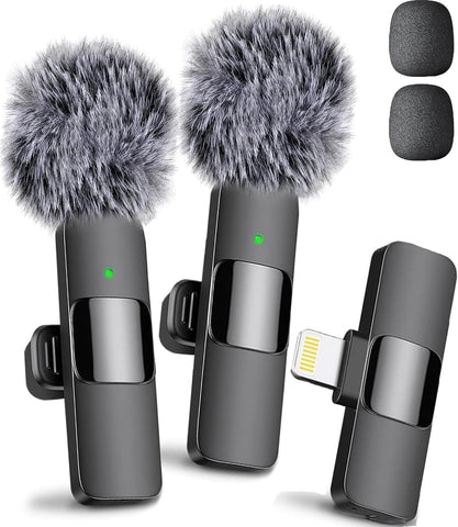 Mini Mic Pro (Latest Model – #1 Microphone for iPhone & Android, Wireless Mini Microphone, Clear Voice, Noise Cancelling, Lavalier Mic for TikTok, YouTube & Interviews (iPhone 14 & Below)
