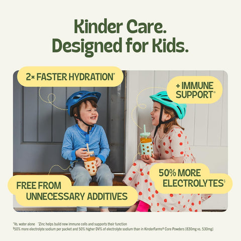 KinderFarms Kids Advanced Electrolyte Powder Drink Mix, Wild Berry, 16 Ct