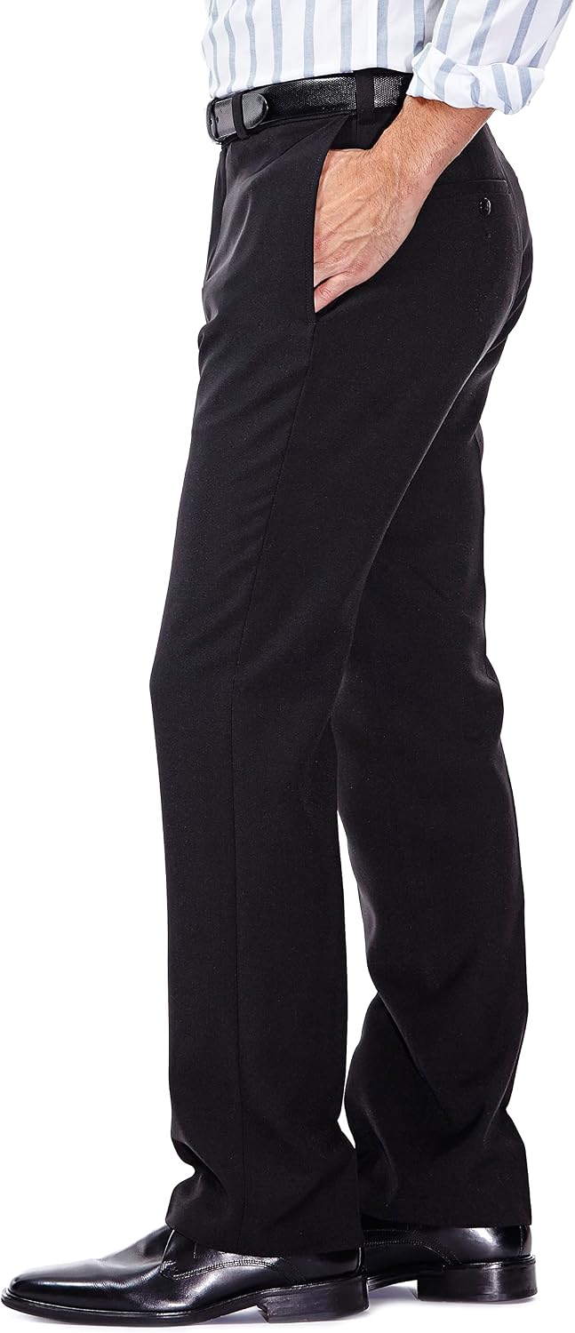 Haggar Men's E-CLO Repreve Stria Flat Front Dress Pant