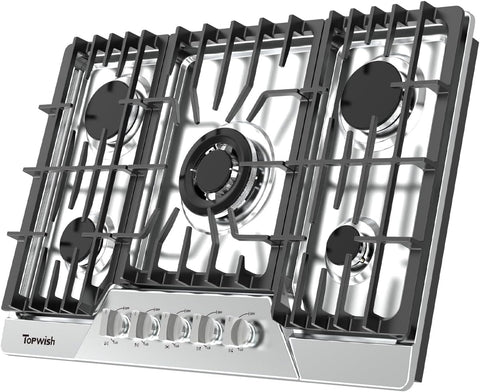 Gas Cooktop 30 Inch, Built-in 5 Burner Propane Stove Gas Stove Top