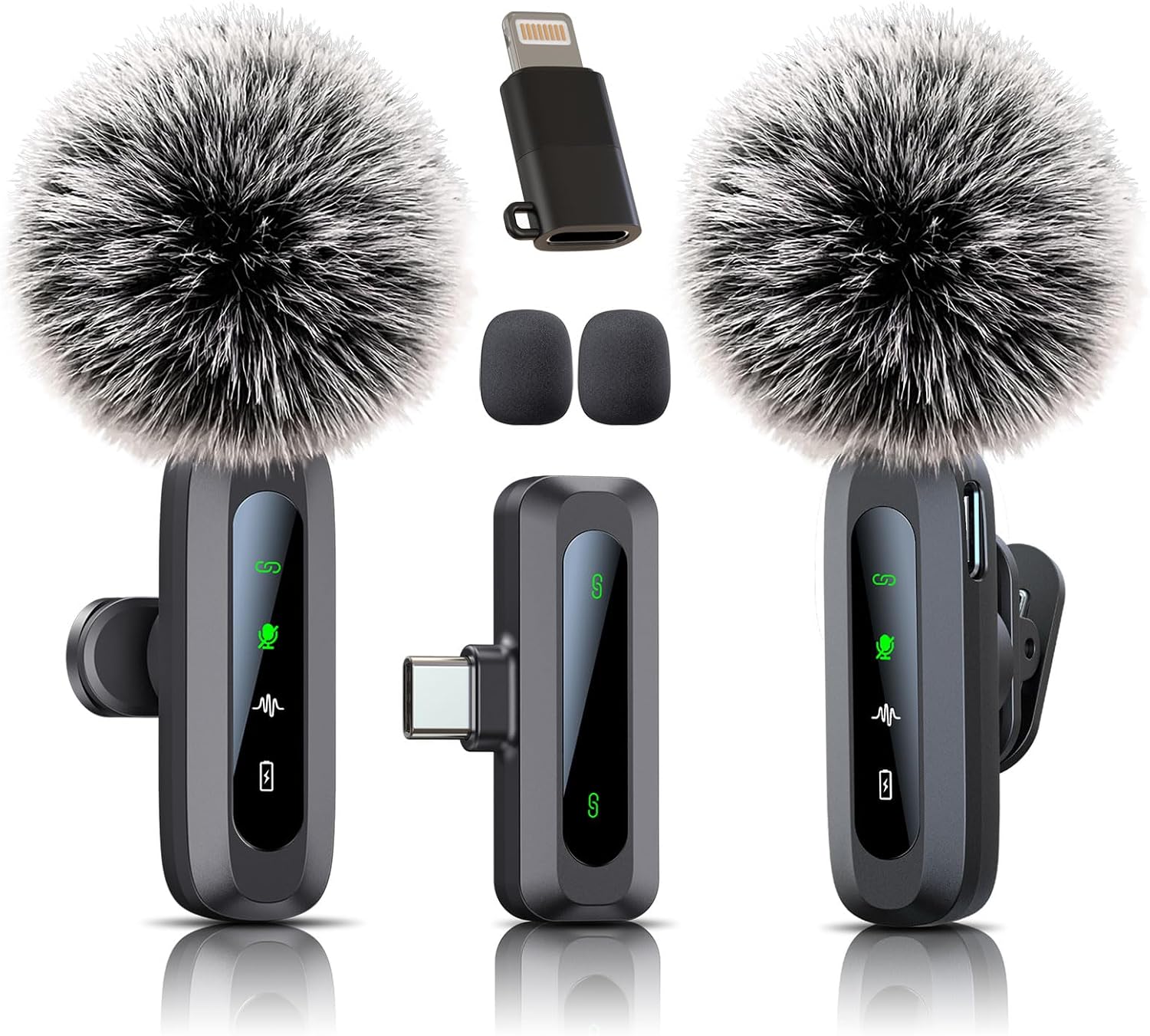 Wireless Mini Microphone for iPhone 15/16/17, iPad, Android, Wireless Lavalier Microphone with Noise Reduction, Portable USB C Lapel Mic for Video Recording, Vlog, Tiktok, YouTube