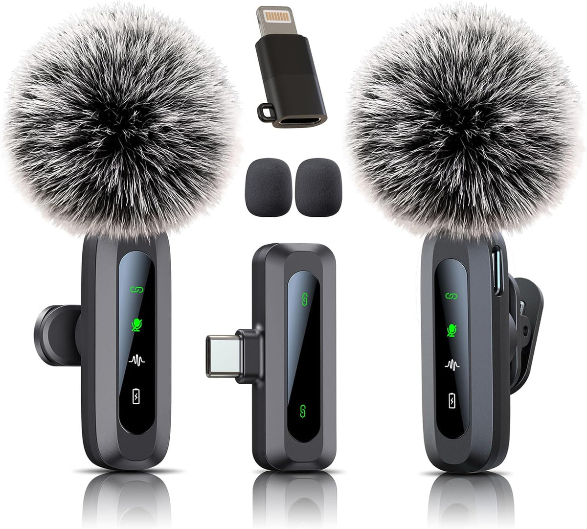 Wireless Mini Microphone for iPhone 15/16/17, iPad, Android, Wireless Lavalier Microphone with Noise Reduction, Portable USB C Lapel Mic for Video Recording, Vlog, Tiktok, YouTube