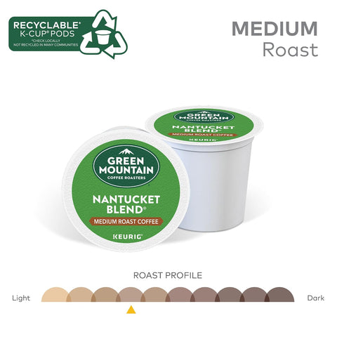Green Mountain Coffee Roasters Nantucket Blend, Single-Serve Keurig K-Cup Pods, Medium Roast Coffee Pods, 72 Count