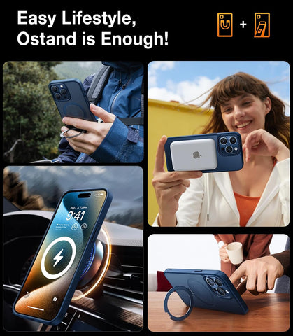 TORRAS Magnetic Ostand for iPhone 15 Pro Max Case Mil-Grade Drop Tested