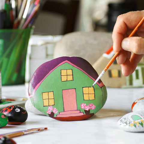 River Rocks for Painting 15 Pcs Large 2-3 Inch Flat Smooth Painting Stones Craft Rock to Paint for Kids Crafts Painting Bulk