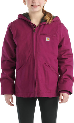 Carhartt Kid's CP9547 Canvas Insulated Hooded Jacket - Girls