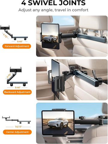 LISEN iPad Holder for Car Tablet Mount, Road Trip Essentials Kids Back Seat