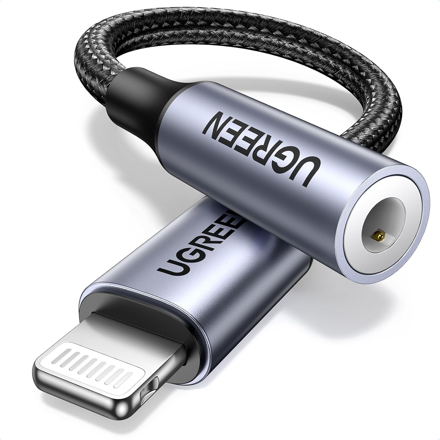 UGREEN Headphone Adapter for iPhone Lightning to 3.5mm MFi Certified, Grey