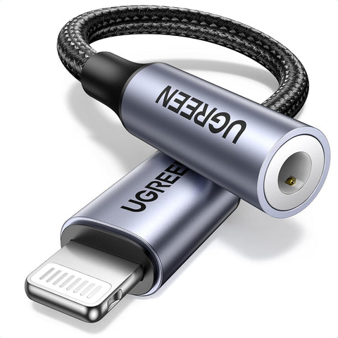 UGREEN Headphone Adapter for iPhone Lightning to 3.5mm MFi Certified, Grey