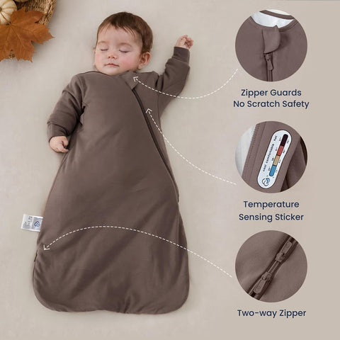 KaiyaBaby Organic Cotton Baby Sleep Sack, Long Sleeve 2.5 TOG, 18-36M