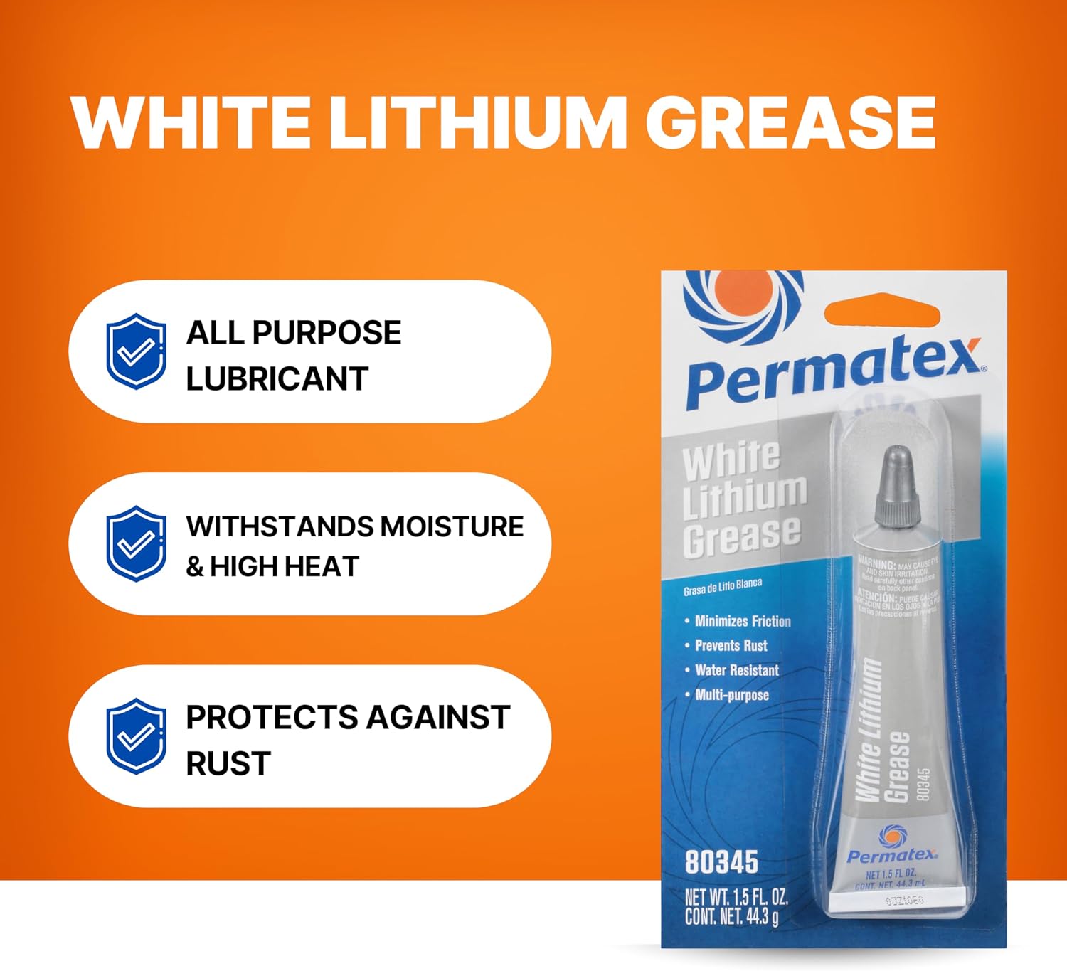 Permatex 80345 White Lithium Grease, 1.5 oz.