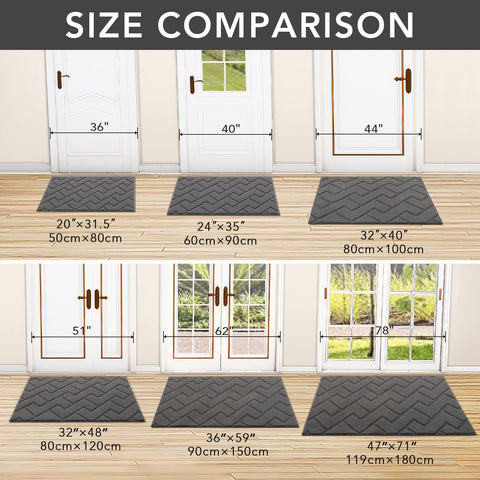 hicorfe Door mat Indoor Entrance,Dirt Trapper Door Mat,Non-Slip Welcome mat