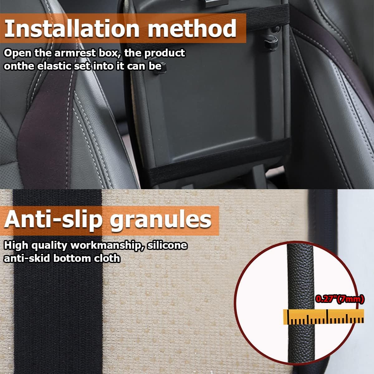 Moly Magnolia Car Center Console Pad, Beige