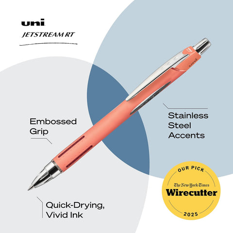 uniball™ Jetstream RT Ballpoint Pens, Black Ink, 0.7mm Fine Point, 3 Count
