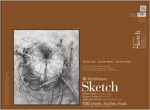 Strathmore 400 Series Sketch Pad, 9x12 inch, 100 Sheets - Artist Sketchbook for Drawing, Illustration, Art Class Students