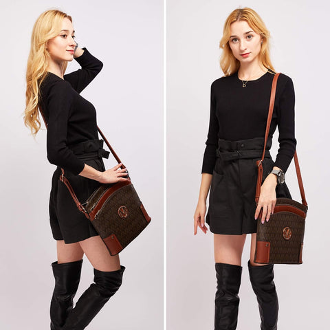 BTF BE TOP FASHION Crossbody Bags for Women Travel Vegan Leather Multi Zip Pockets Crossbody Shoulder Purses Trendy